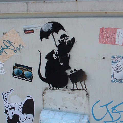 Banksy Rat grafitti (foto: Flickr | Erik bij de Vaate)